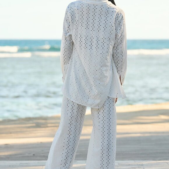 Kenny Flowers “Santorini” Eyelet Resort Shirt – White – NWT - Picture 3 of 7